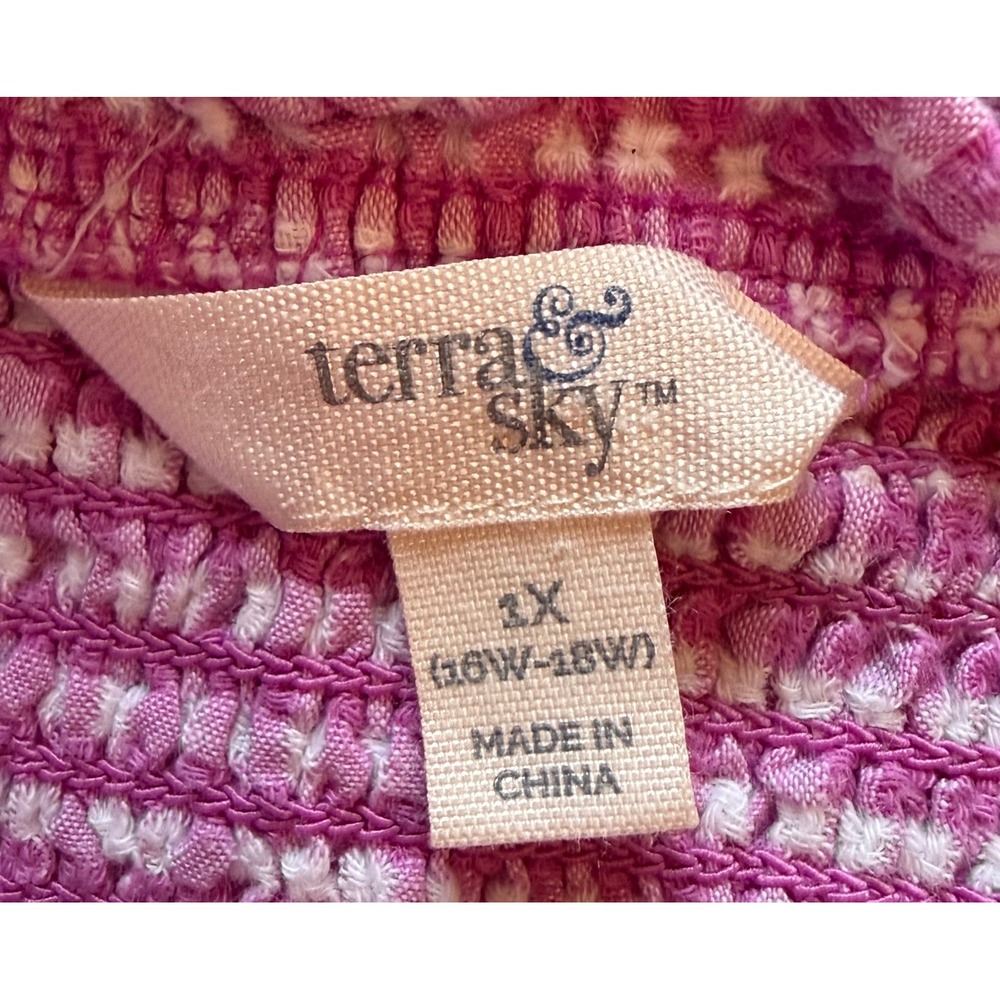 Terra & Sky Purple Gingham Smocked Tiered Mini Dress Womens 1X 16W-18W Cotton - Picture 3 of 4